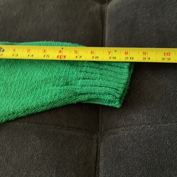 Lauren, grass green cotton sweater, long length, shorter sleeves, size M, like n - Picture 6 of 6